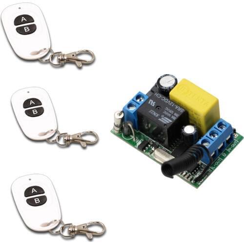 Hot Sales AC220V 1CH 10A Wireless Remote Control Switch System Receiver and 3*Transmitters for Applicance Garage Door