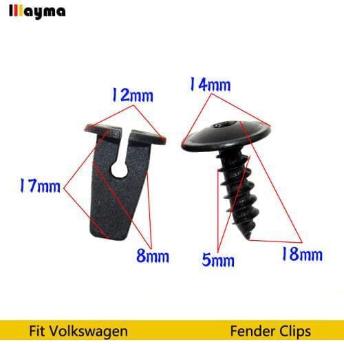 20set Plastics clips Fender Liner Mudguard Fastener Clips Screws for VW Passat B5 B6 B7 CC Golf MK6 Tiguan Touran Polo