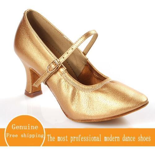 Ballroom Dancing Shoes Genuine Leather Ladies Aerobics Shoes Sports Adult Brown High Quality Modern Women Dancing Sneaker BD125