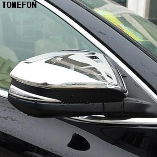 TOMEFON For Toyota Highlander Kluger XU50 2014 2015 ABS Chrome Exterior Side Door Mirror Rear View Cover Garnish Trim Auto