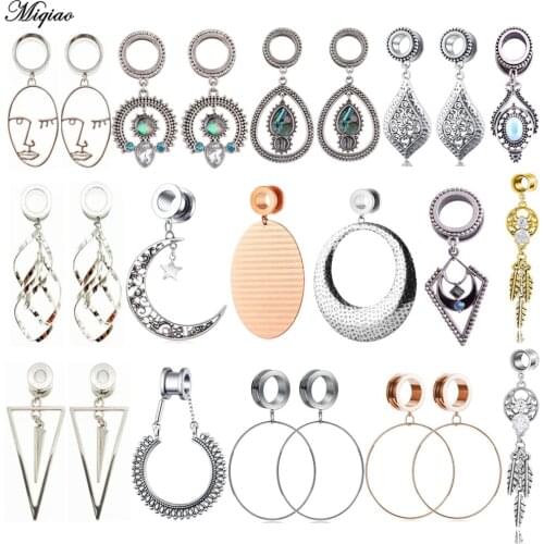 Miqiao 6-25mm Ear Gauges Stainless Steel Ear Tunnels Plugs Expander Body Piercing Fashion Jewelry