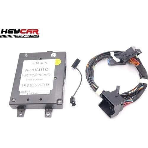 9W2 Bluetooth Module+Harness With Microphone 1K8 035 730 D For V W Golf MK6 J etta MK5 Fit RCD510