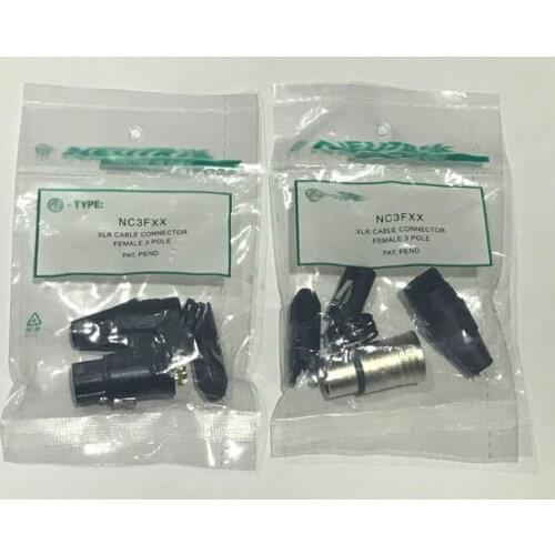 20Pcs/lot 10PCS NC3MXX & 10PCS NC3FXX NEUTRIK Male and female A set 3 Pin XLR Connector original Christmas Party Good voice