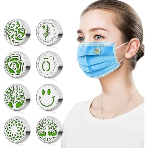 2021 New Aromatherapy Locket Jewelry Screw Stainless Steel Essential Oil Diffuser Locket Face Clip Buckle Brooch Dropshipping