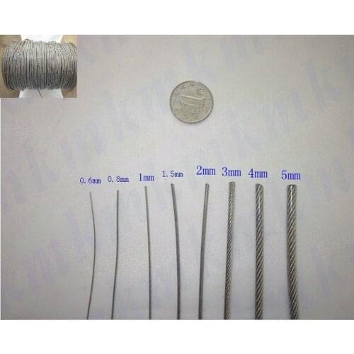 Wholesale 50M Overall Diameter 3.0MM Stainless Steel Wire Rope With PVC Plastic Coating (2.0MM Wire Rope With 0.5MM Coating)