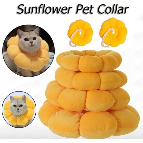 Cat Recovery Collar New Pet Cat Dogs Health Recovery Cotton Filling Collar Protective Medical Cone E- Collar for Dog and Cat