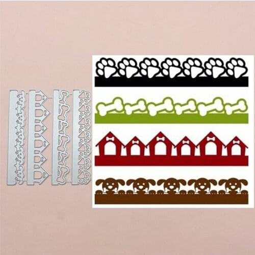 Rectangular frame Dog Metal Cut Dies Stencils for Scrapbooking Stamp/Photo Album Decorative Embossing DIY Paper Cards