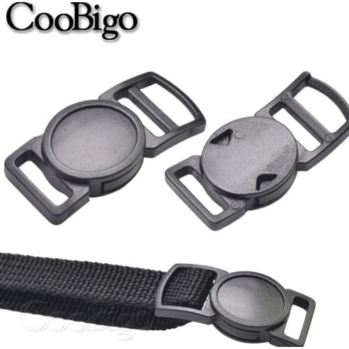 Black Release Buckles Round Plastic Safety Breakaway for Pets Collar Paracord Bracelet Webbing Bag Apparel Accessories