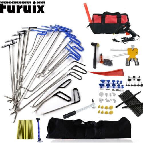 Furuix Hand Tools Ding Dent Repair Rods Professional Paintless dent remove for Hail Removal Big Kit