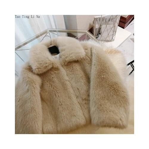 2018 New Style High-end Fashion Women Faux Fur Coat S16