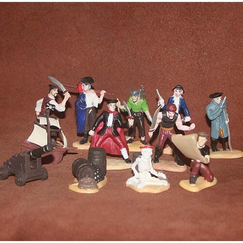 Solid pvc figure SimulationThe simulation model toy gift pirates sets scene model toy 12pcs/set
