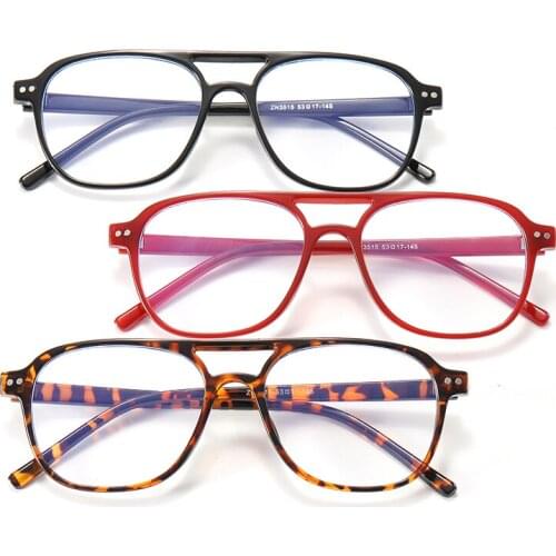 Vintage Computer Blue Blocking Light Glasses for Student Women Transparent Eye Protection Mobile Phone Game Double Beam Eyewear