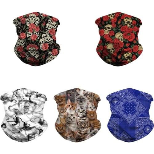 Breathable Buffs Neck Tube Scarf Motorcycle Cycling Bandanas Multifunctional Seamless Magic face Tubular Animal Print Balaclava