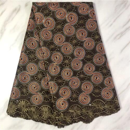 High Quality Cotton Lace Fabric 2020 Latest Design Swiss Voile With Stone Swiss Voile Lace Switzerland For Party Dress 16L19-83