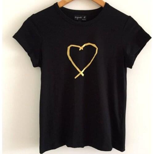 Women T-shirt Love Casual Cotton Printed Short-sleeved Woman Tops