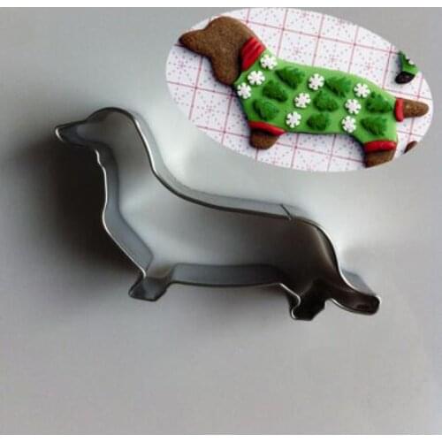 1pcs patisserie Dachshund Dog Stainless Steel Cookie Cutter Moldes Metal Biscuit Mould Fondant Cake Decor Tools Pastry Kitchen