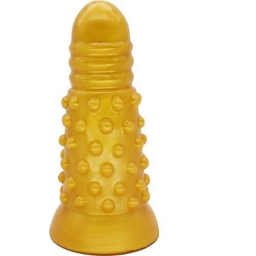 18*6.8cm Big butt plug silicone popcorn anal toys, Huge anal plug gold flesh purple black anal dildo Anal sex toys for woman men