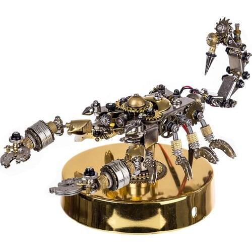 500Pcs Stainless Steel Insects Model Kits DIY Voice Control Light Mechanical Scorpion 3D Assembly Metal Model Kits