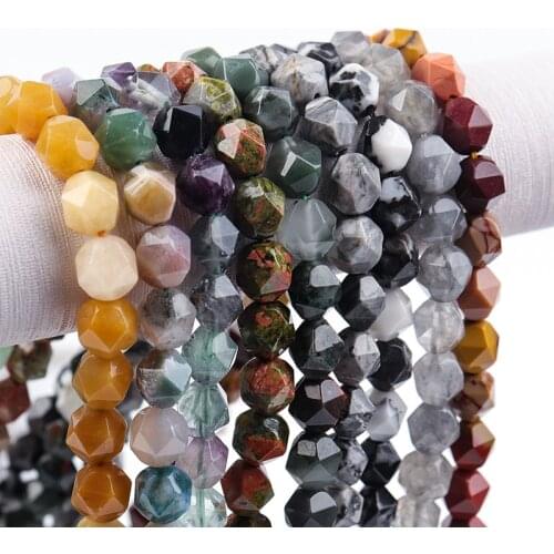 6mm/8mm Natural Stone Facet Stone Beads Special Loose Beads DIY Jewelry Bracelets Necklace