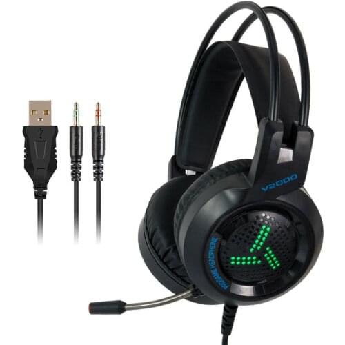 7.1 Surround Sound Gaming Headset With Microphone LED Colorful Game s Bass Stereo for Xbox