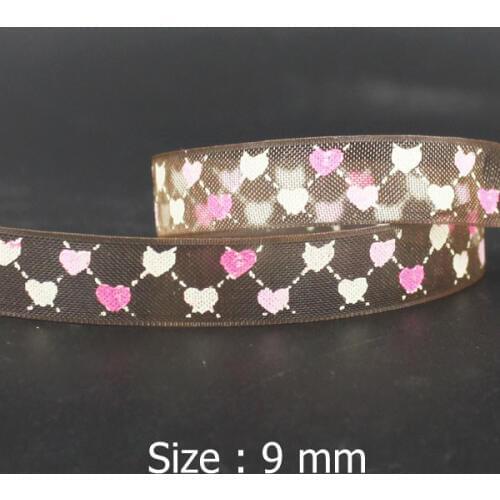 [IuBuFiGo] 3/8"(9mm) Love Fancy Organza Printed Ribbon Hair bows DIY Gift Packing Ribbons 100yard/lot Free shipping