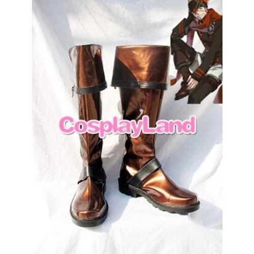 D Gray-Man Lavi Rabi Brown Cosplay Boots Shoes Anime Party Cosplay Show Boots Custom Made for Adult Men Shoes
