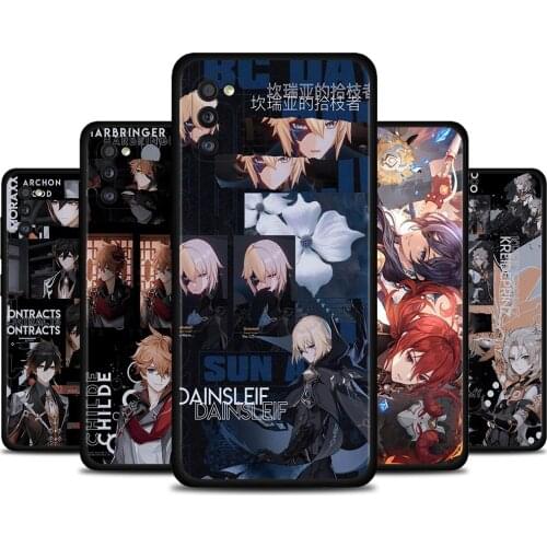 Genshin Impact Game Cover For Samsung A51 A71 A91 A72 A52 A42 A41 A32 A31 A21s A21 A12 A11 A02s A02 A01 TPU Case Black Caso