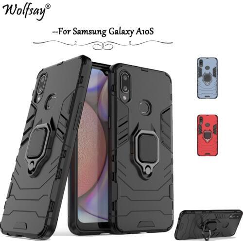 For Samsung Galaxy A10S Case Armor Metal Finger Ring Holder Phone Case For Samsung Galaxy A10S Protective Cover For Samsung A10S
