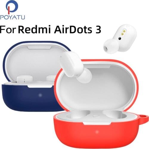 POYATU Earphone Case For Xiaomi Redmi AirDots 3 Earbuds Silicone Protective Case Cover Pouch Shell For Airdots3 TWS Bluetooth
