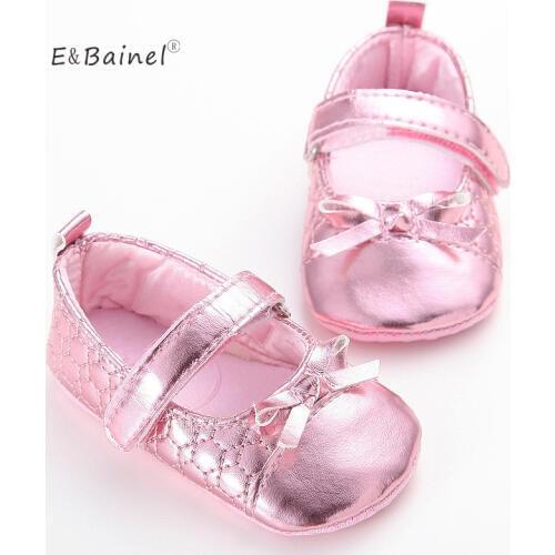 0-18Month Brand Baby Shoes Girl PU Leather Newborn First Walkers Kids Baby Moccasins 3 Colors Pink Gold Black