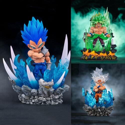 10cm Dragon Ball Vegeta Figura with Light Dragon Ball Z Super Saiyan Ultra Instinct Goku Broly Vegeta Action Figure Model Toy