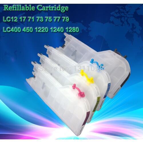 INK WAY Long type Refillable inkjet cartridge for LC1220 LC1240 LC1280,LC40 LC73 LC77,LC71 LC75 LC79,LC12 LC17,LC40,LC400 LC450