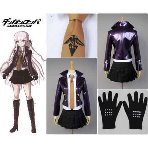 DanganRonpa Kirigiri Kyouko Cosplay Costumes School Uniform Girls Top Jacket Skirt Tie Shirt Halloween Cosplay Costume