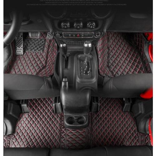 Leather car floor mats for jeep wrangler JK JL 2006-2020 2019 2018 2017 2016 parts accessories rubicon auto carpet