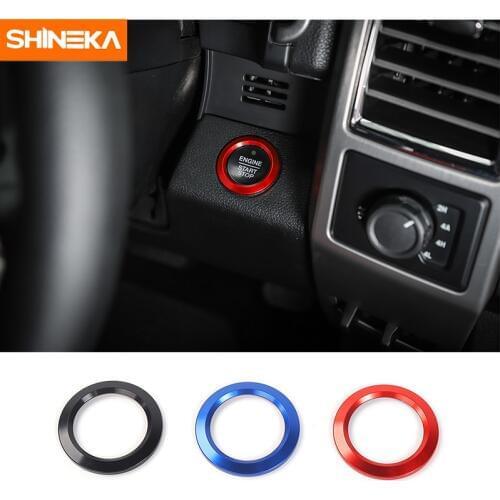 SHINEKA Car Engine Start Stop Button Switch Cover Ring Key ignition decoration Trim for Ford F150 2015 2016