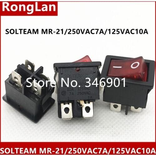 [SA]SOLTEAM Rocker switch MR-21 5A 250VAC 10A /125VAC 7A 250VAC four rocker switch gear-100PCS/LOT