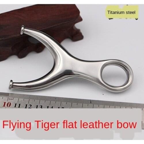 Flying Tiger Fork Titanium Steel Flat Leather Slingshot Flat Leather Stainless Steel Catapult Compound Bow Crossbow
