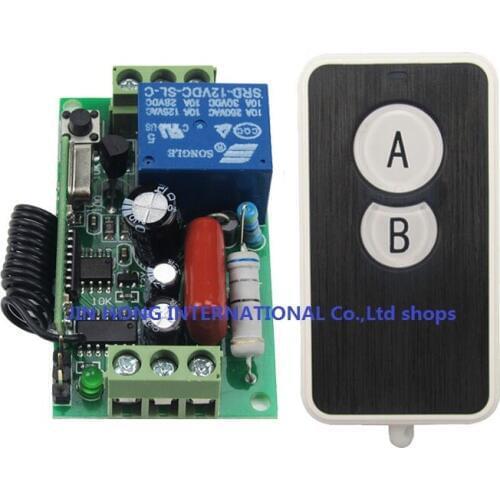 Direct Sale AC220V 1CH 10A Remote Control Light Switch Relay Output Radio Receiver Module and Ultra-thin keys Transmitter