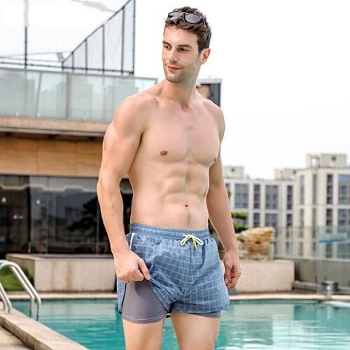 Mens loose big yards boxer swim trunks \ hot springs \ beach pants three pants