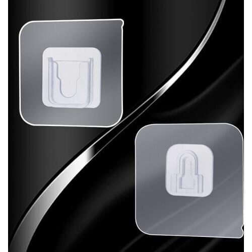 6CMx6CM Double-Sided Adhesive Wall Hooks Hanger Strong Transparent Hooks Suction Cup Wall Storage Holder For Kitchen Bathroo