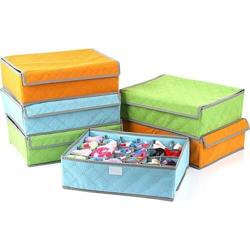 New Style Foldable Storage Box for Shoes Wardrobe Closet Organizer Sock Bra Underwear Cotton Storage Bags