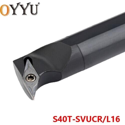 OYYU 40mm SVUCR S40T-SVUCR16 Internal Lathe Cutting Shank Turning Tool Holder S40T-SVUCL16 Carbide Inserts Arbor