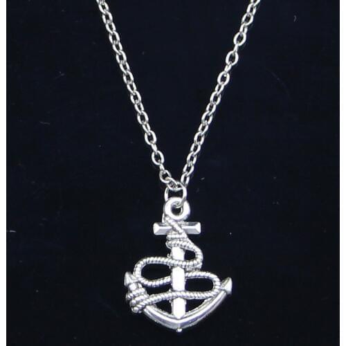 20pcs New Fashion Necklace 24x19mm anchor rope sea Pendants Short Long Women Men Colar Gift Jewelry Choker