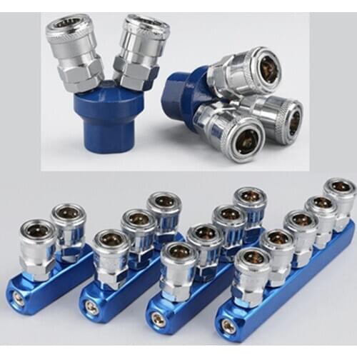 Pneumatic Fitting C Type Quick Coupling Connector Coupler Air Gas Distributor Manifold Block Splitter For Pump Air Compressor