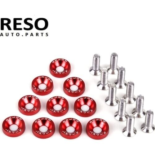RESO-- M6 Washer Screw Protection Pad Nuts & Bolts Car Modification License Plate Screw Decoration Fender Washer Bumper