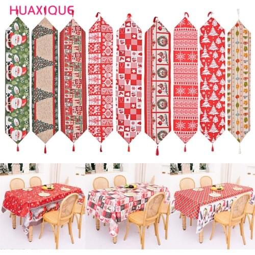Christmas Table Runner Fashion Fabric Christmas Table Desktop Decorative Tablecloth Christmas Ornament 2022 New New Years Gift