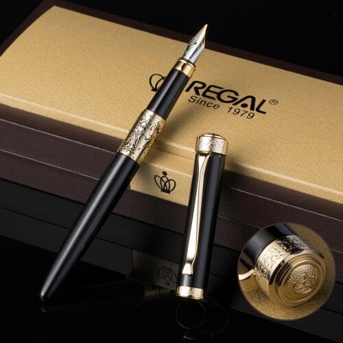 Regal Prince Commemoration Collection Fountain Pen, Germany Iridium Medium Nib Business Graduation Gift Pen Noble Black Color