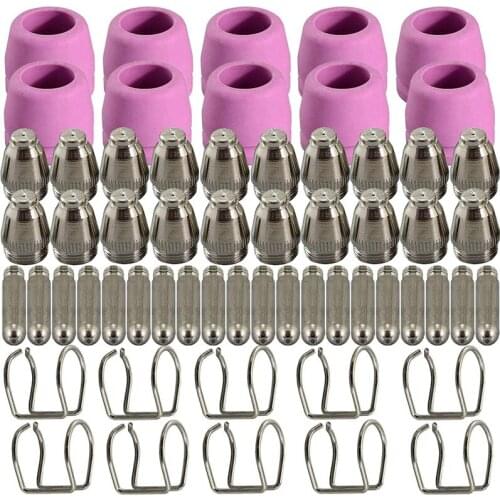 WELD SG-55 AG-60 WSD-60 Plasma Cutter Torch Consumables Kit Tips 40/50 / 60 Amp (60 Pcs)