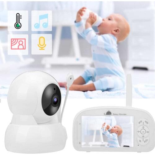 Baby Monitor 5in TFT Display Baby Monitor 1080P PTZ Camera Music Night Vision Temperature Detect 2 Way Audio
