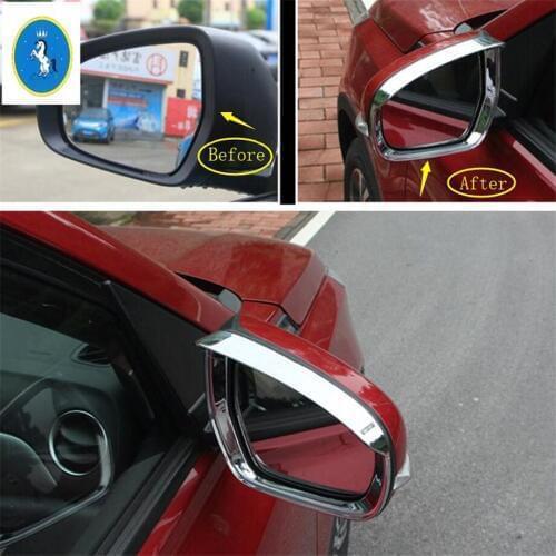 Yimaautotrims Auto Accessory Rearview Mirror Rain Eyebrow Cover Trim Chrome Bright Fit For Suzuki Vitara Escudo 2015 - 2019 ABS